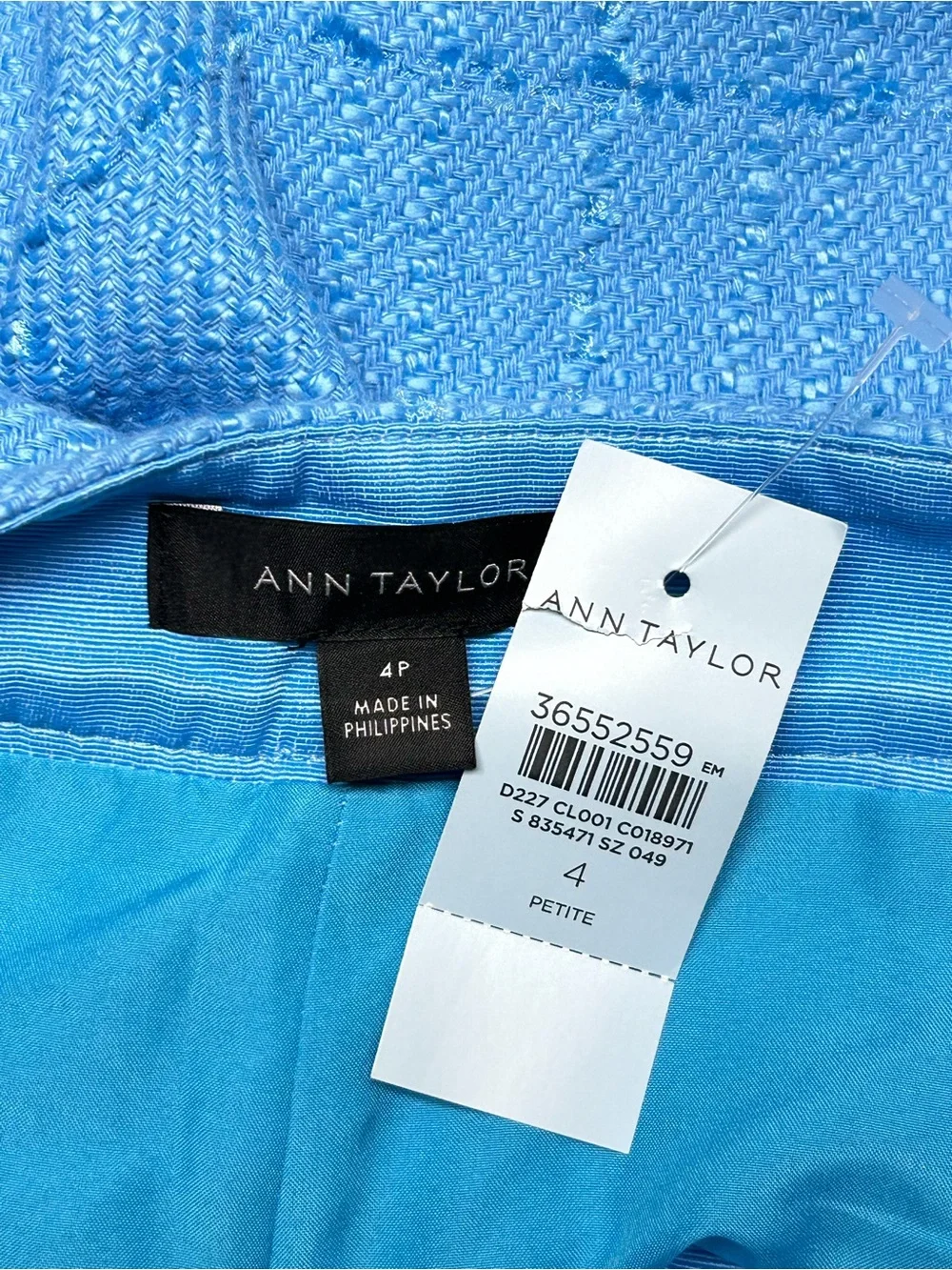 Ann Taylor Blue Tweed Matching Set NWT Size 4 Petite | Fully Lined - Picture 6 of 7